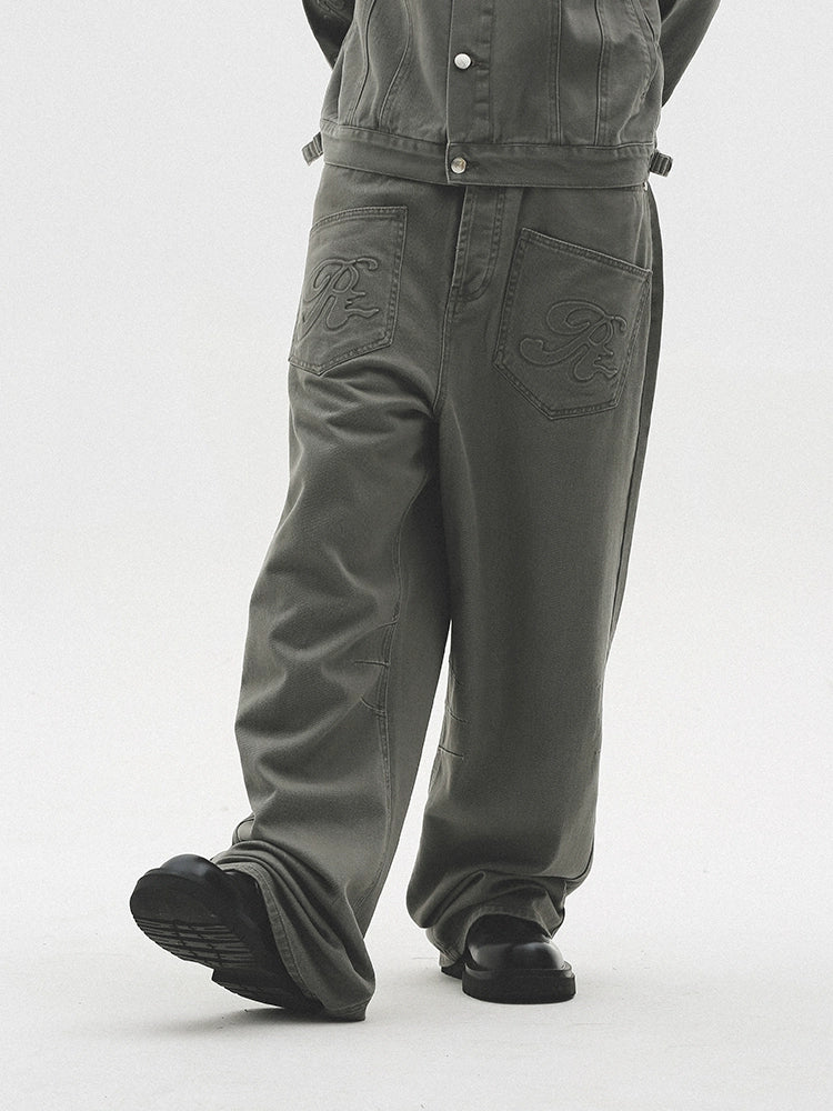 UNTILWERICH Distressed Washed Straight Casual Jeans