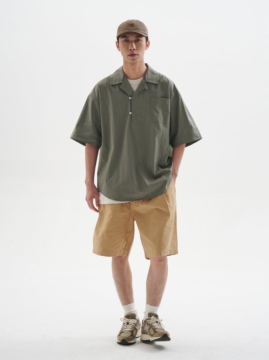 BUTTBILL 24SS Vintage half-open Japanese Shirt