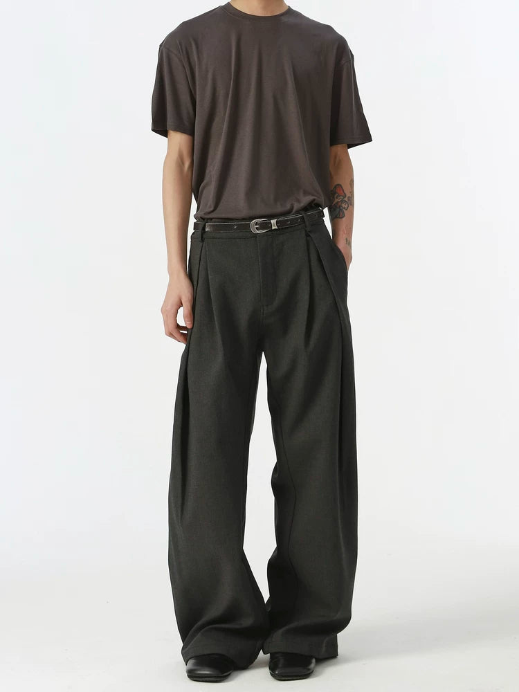 Stay The Night 3D I-pleated A-shaped Casual Pants