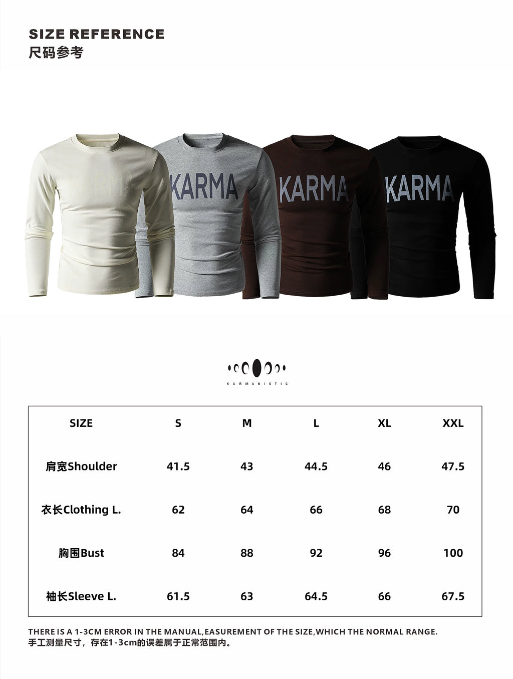 KARMANISTIC Vintage Crew Neck Letter Print Slim Sleeve
