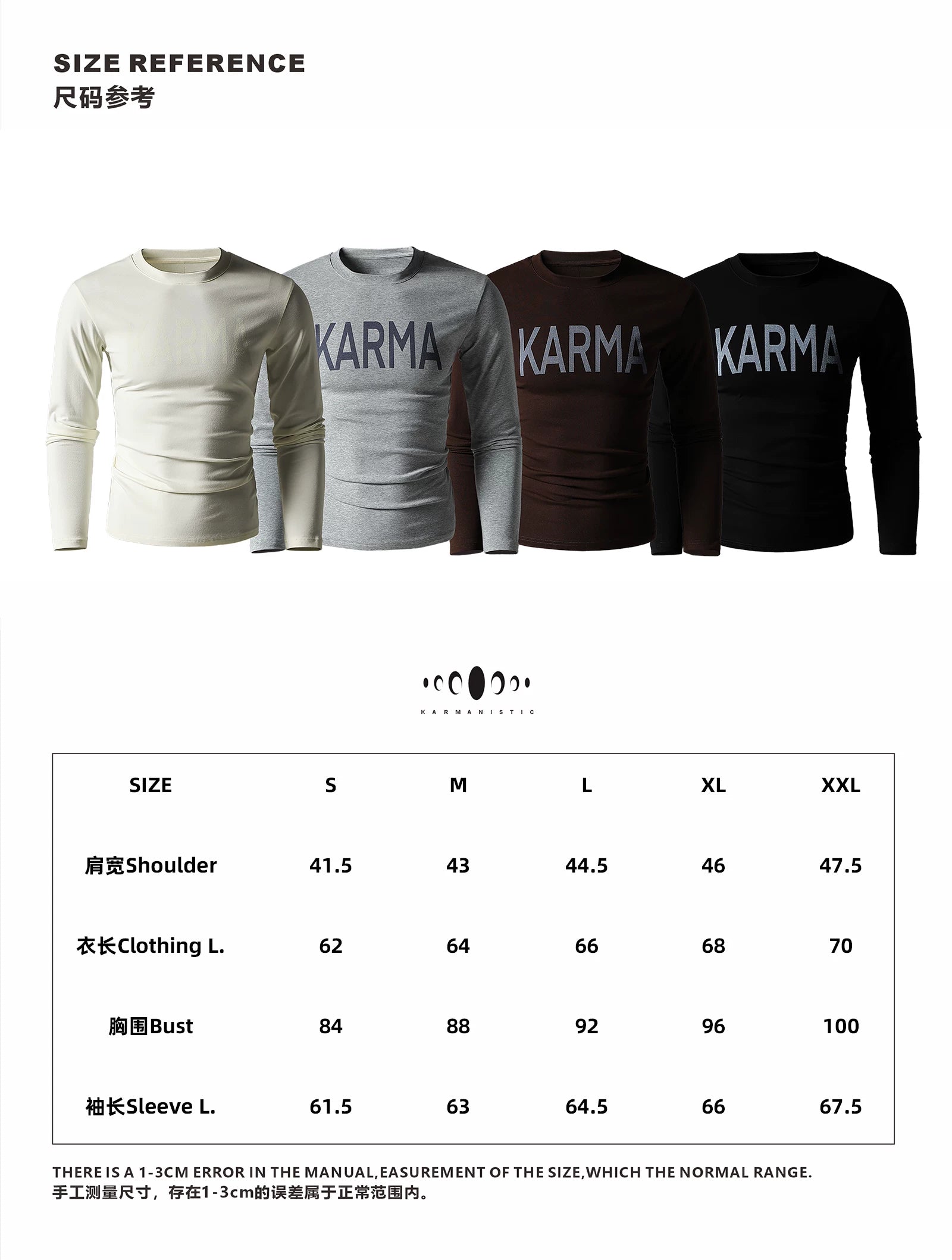 KARMANISTIC Vintage Crew Neck Letter Print Slim Sleeve