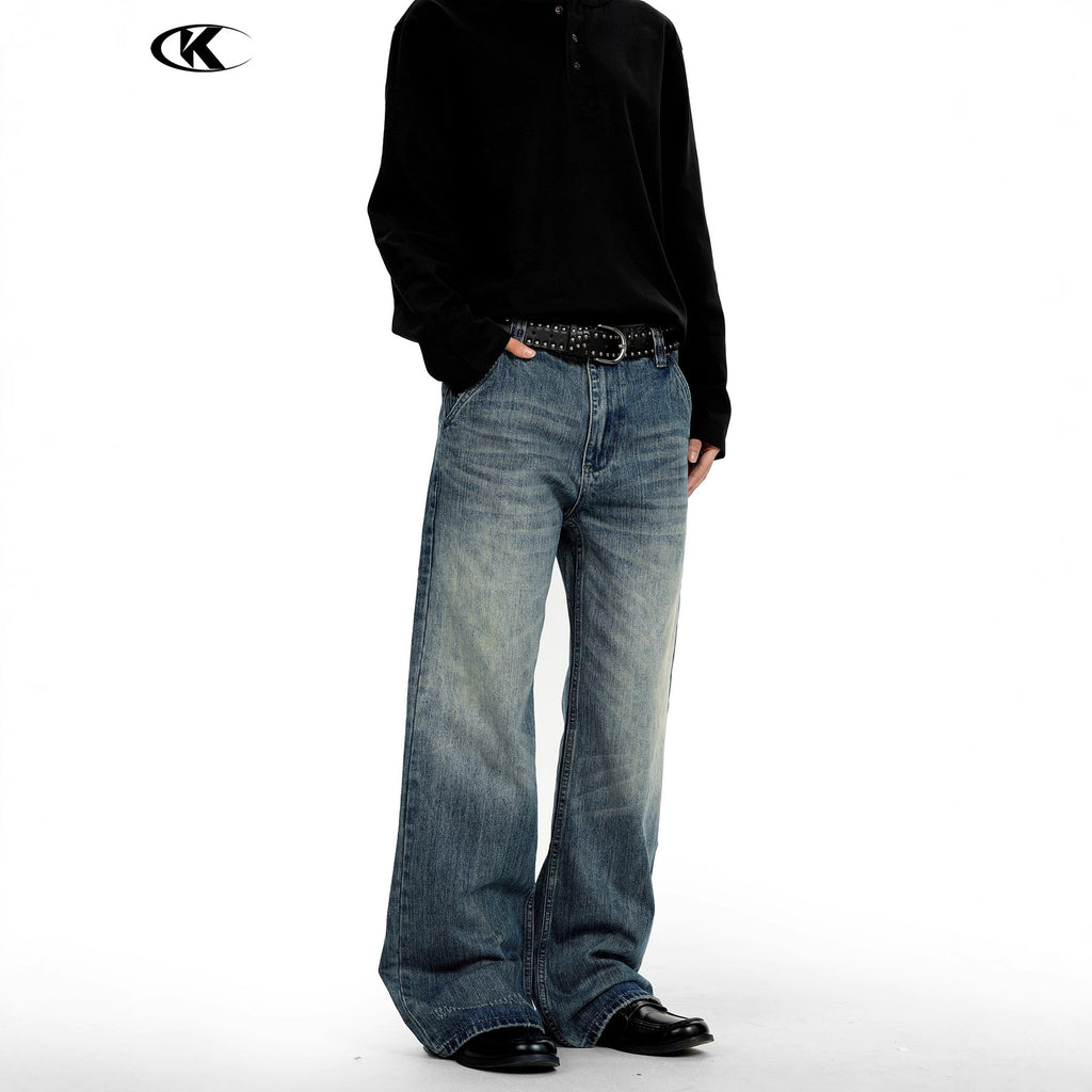 11KN Retro Straight Loose Versatile Skinny Jeans