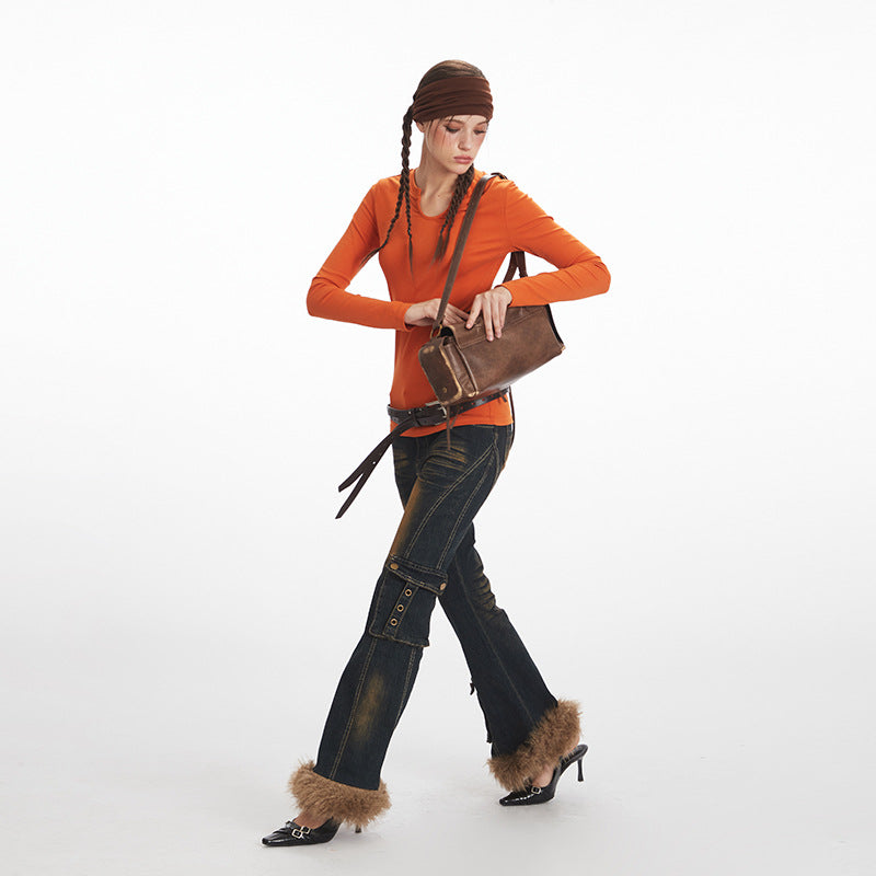 Nariele Front Shoulder Slim Slim Long Sleeves