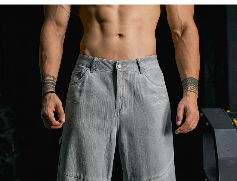 MuscleDog Loose Casual Sports Straight Wide Leg Pants