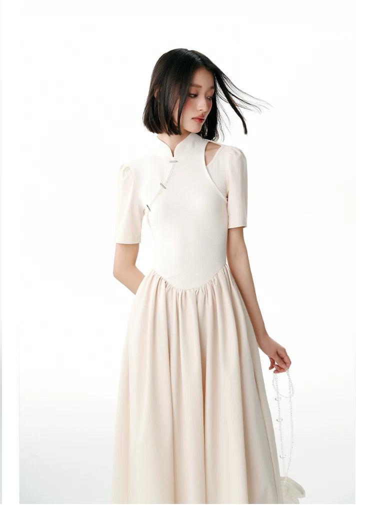 YEDM Metal Buckle Short-sleeved Dress