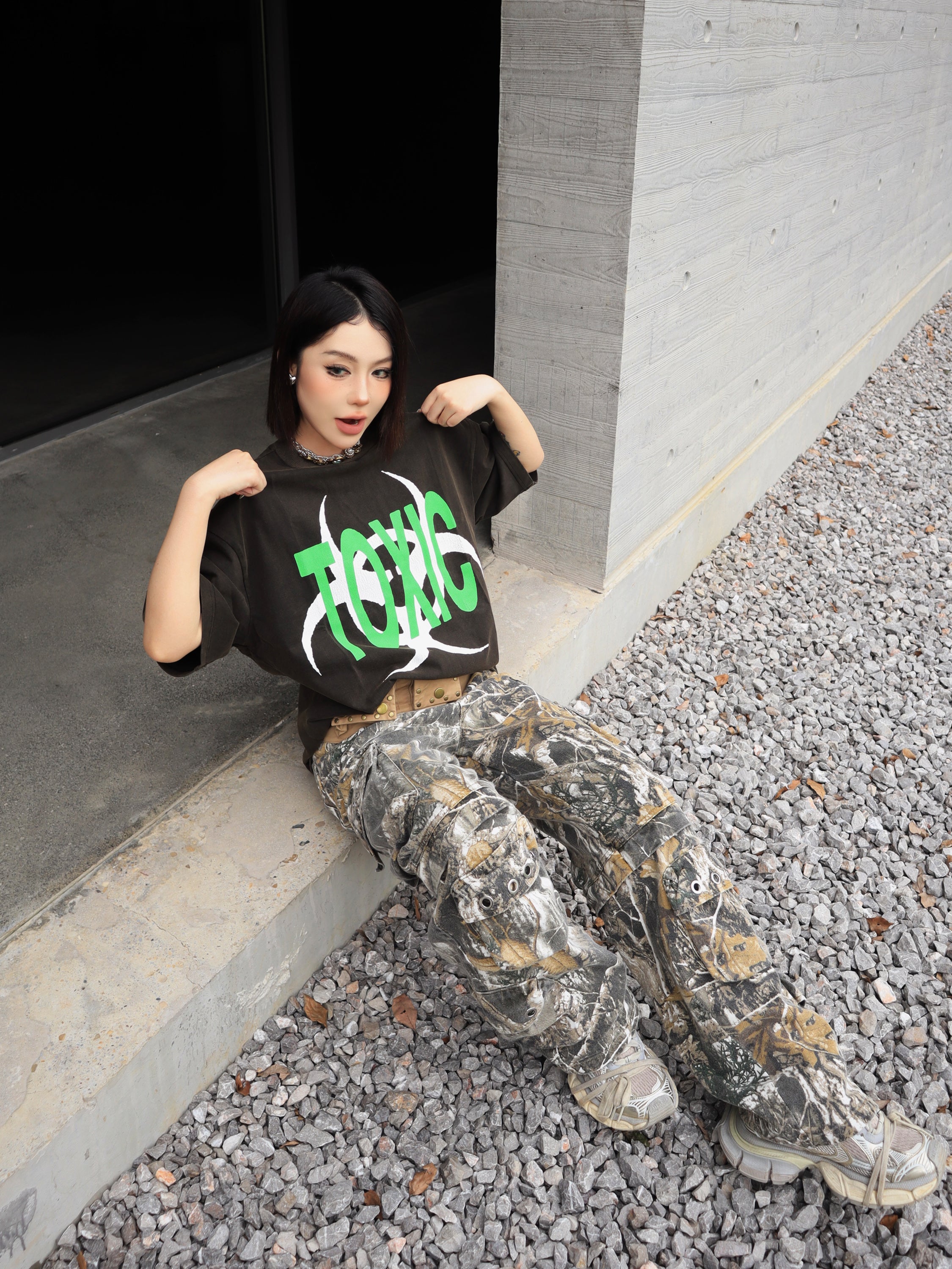 Human Voices Heavy Wash Crack Biochemical Short Sleeve Tee