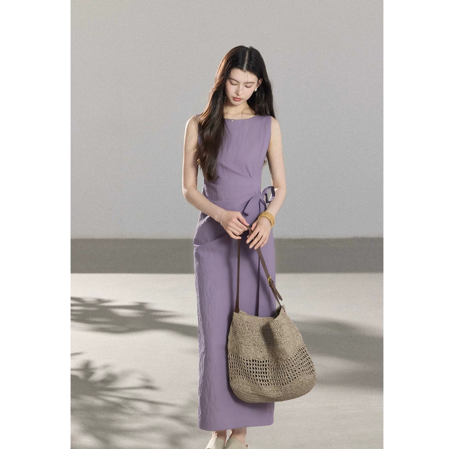 TYANG Temperament Waist Lace-up Dress