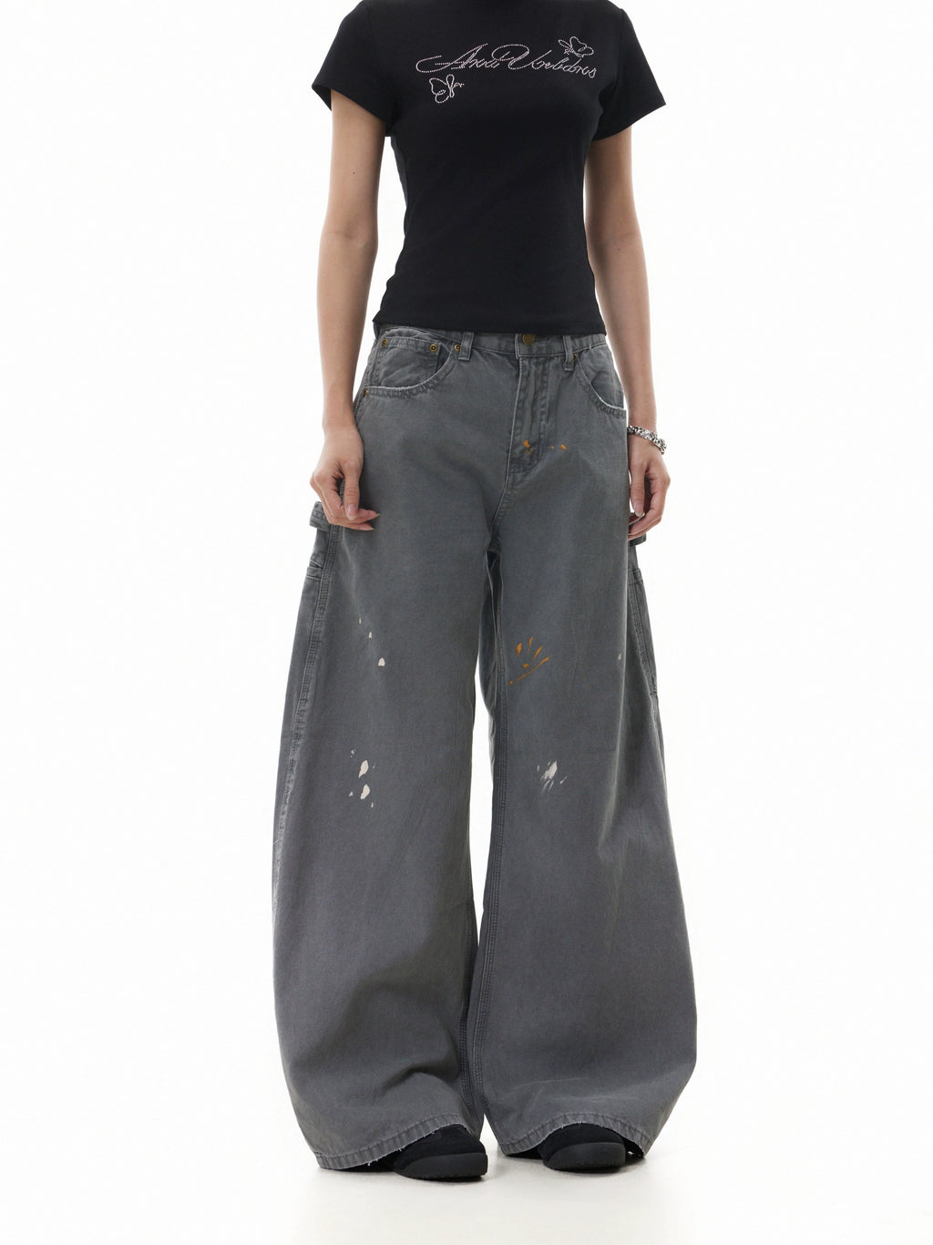 BTSG Retro Ink Splashing Point Scimitar Tooling Slacks