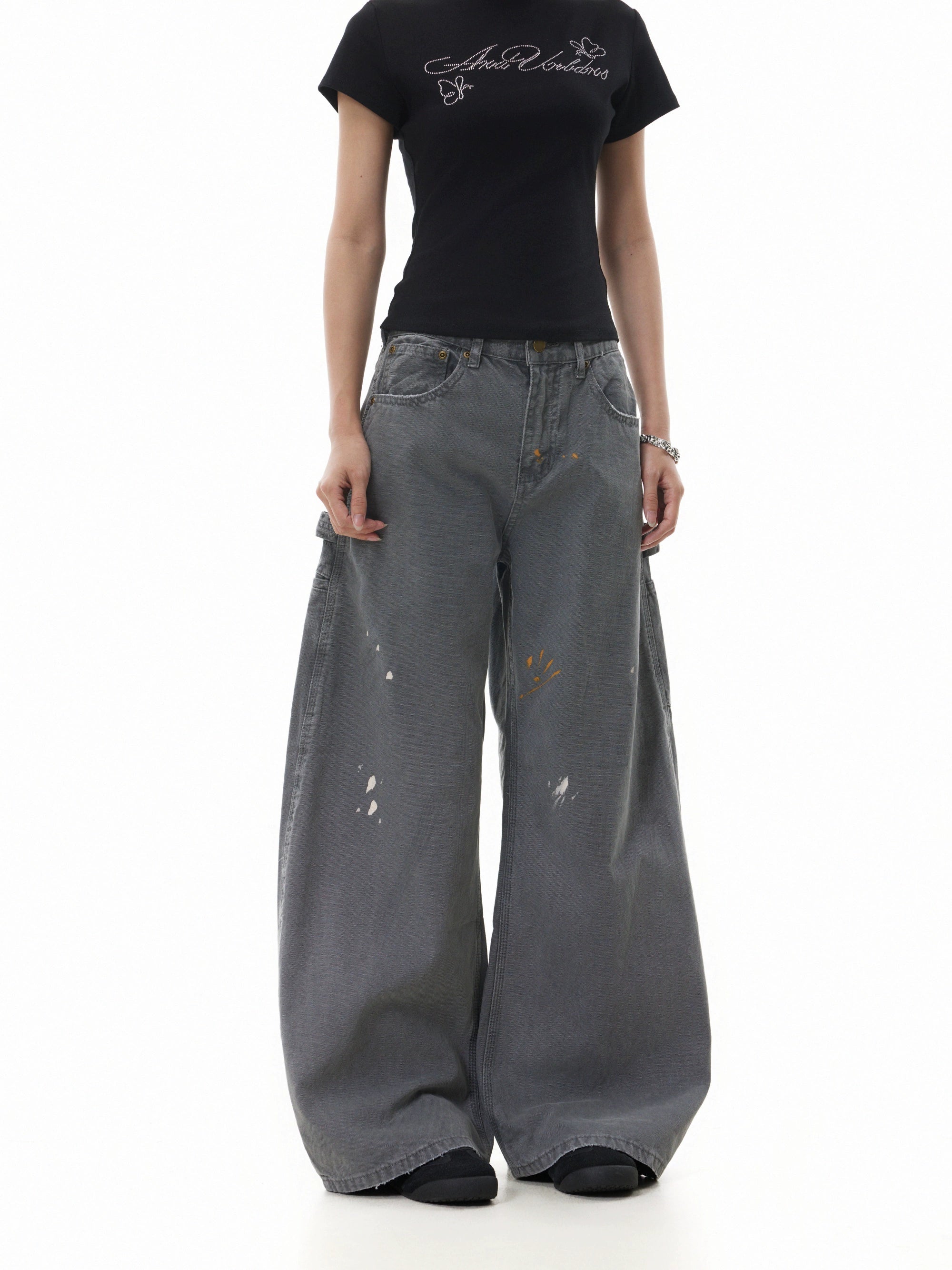 BTSG Retro Ink Splashing Point Scimitar Tooling Slacks