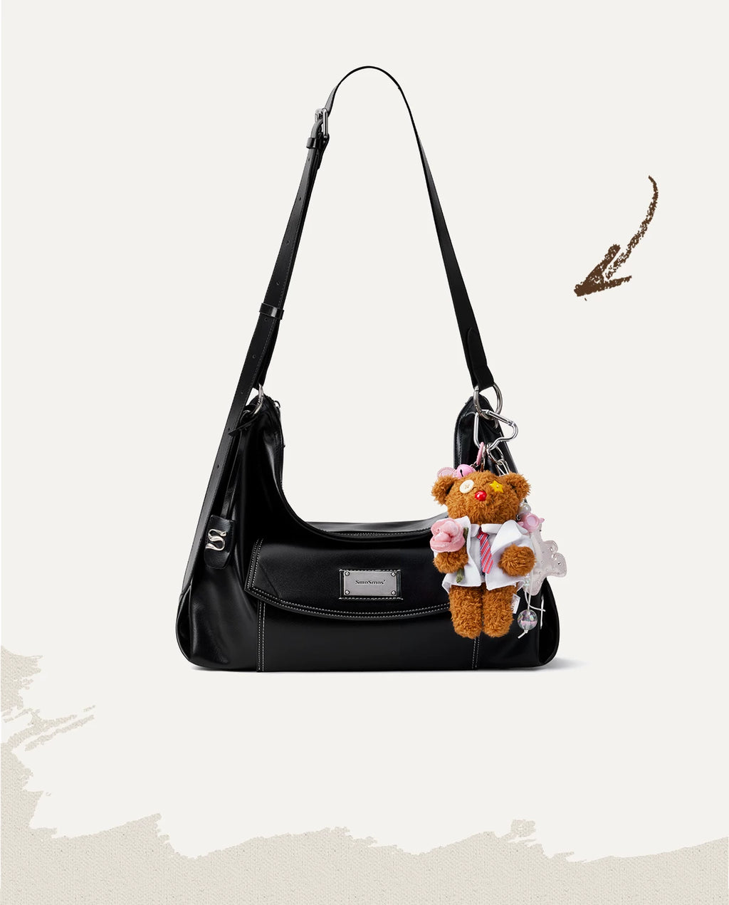 SmoSmos Suit Bear Plush Doll Bag Pendant