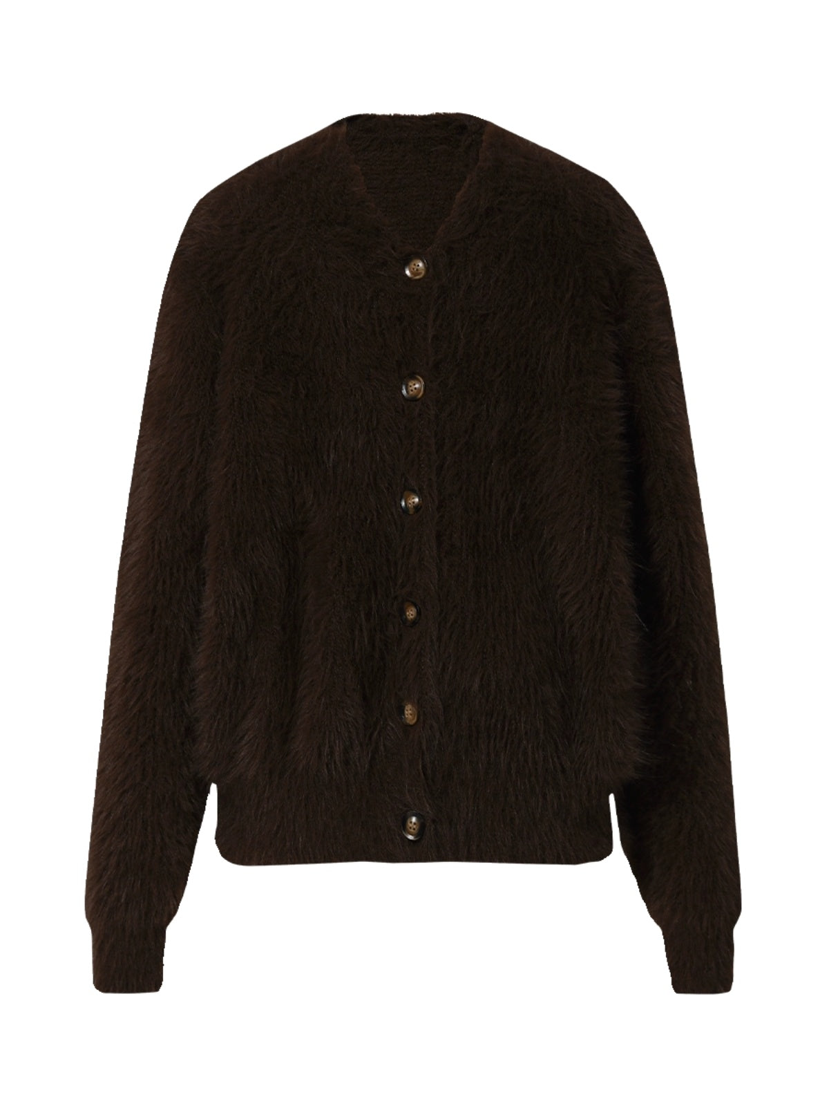 FUNKYFUN Imitation Mink V-neck Cardigan Sweater Jacket