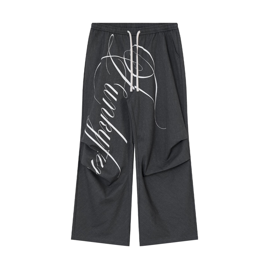 FUNKYFUN Wide-leg Graffiti Suit Pants