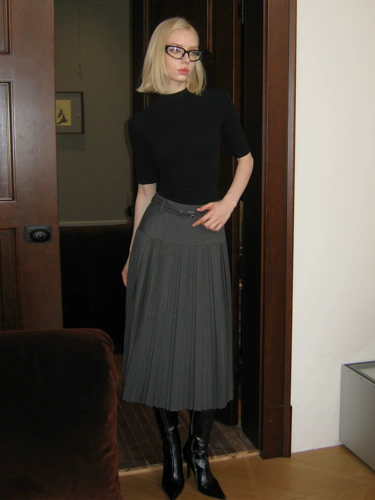 FINDYAWINGS Classic Vintage Pleated Skirt Skirt