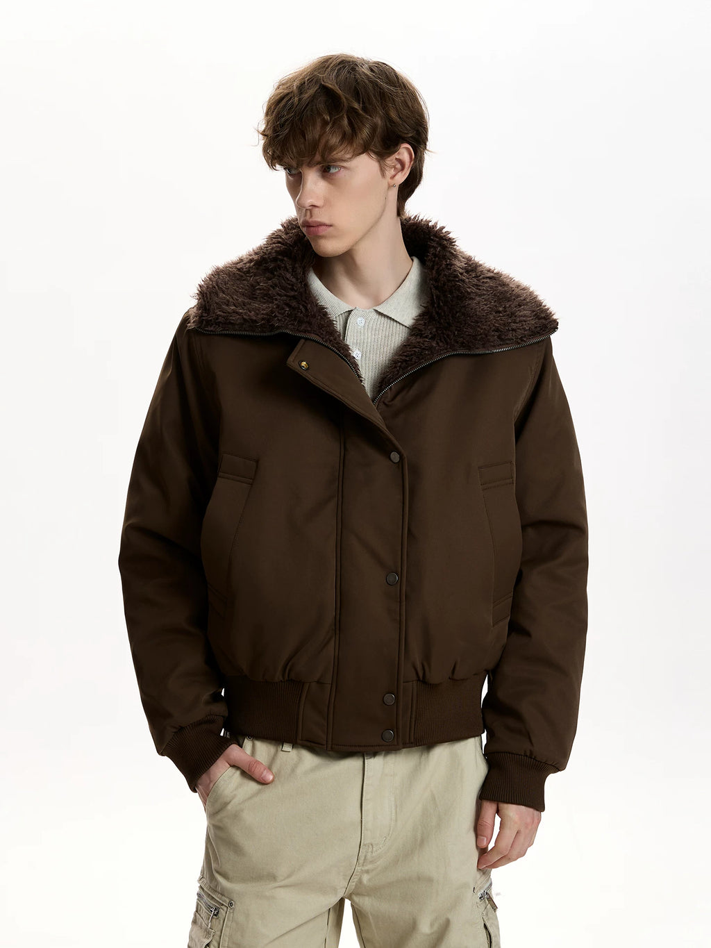 A PUEE Vintage Thickened Warm Short Jacket