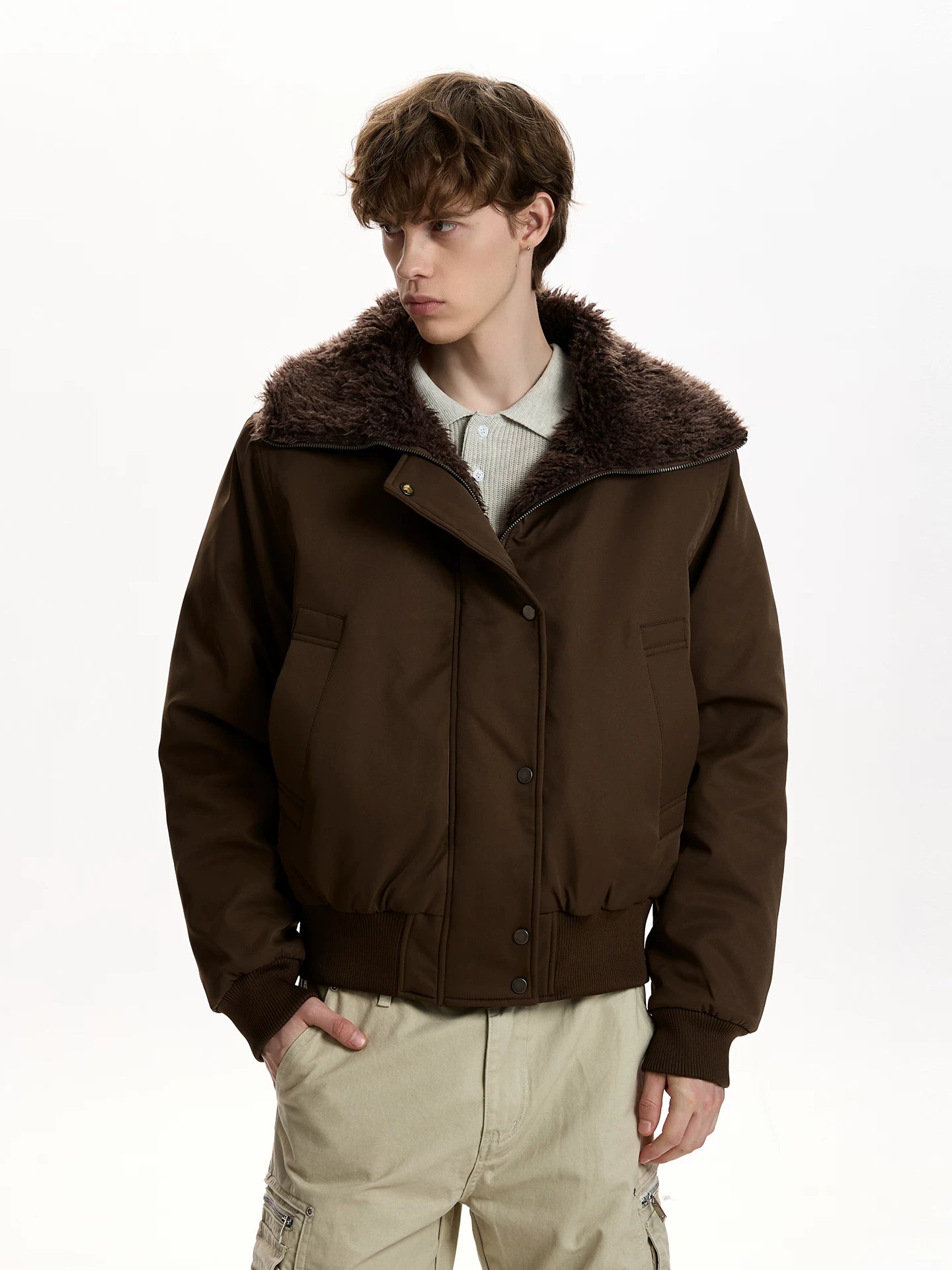 A PUEE Vintage Thickened Warm Short Jacket