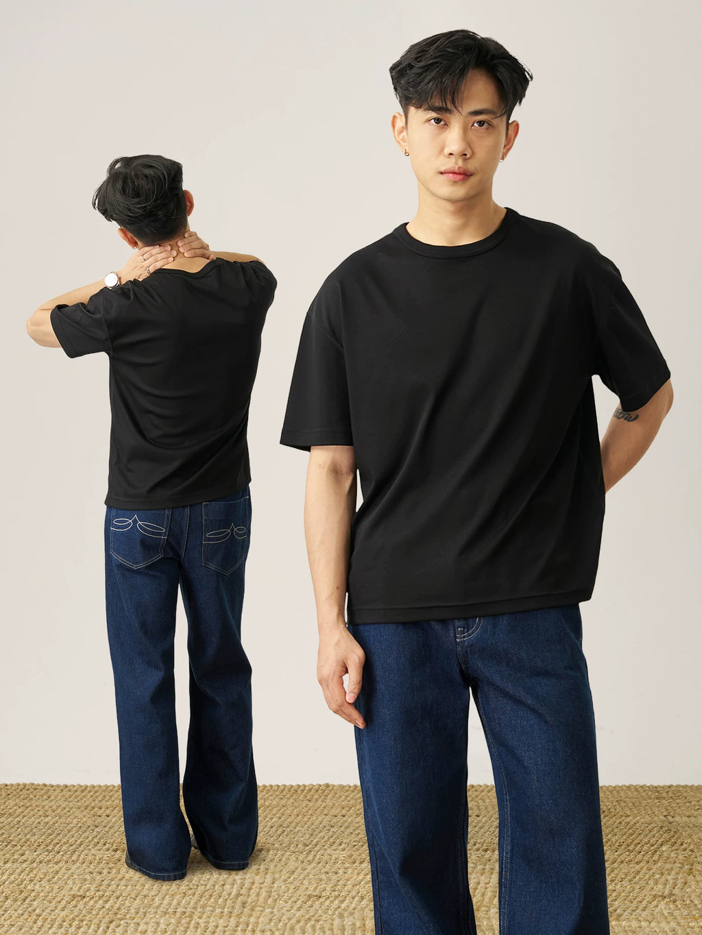 GOODLIVEABLE Small Neckline Casual Versatile Tee
