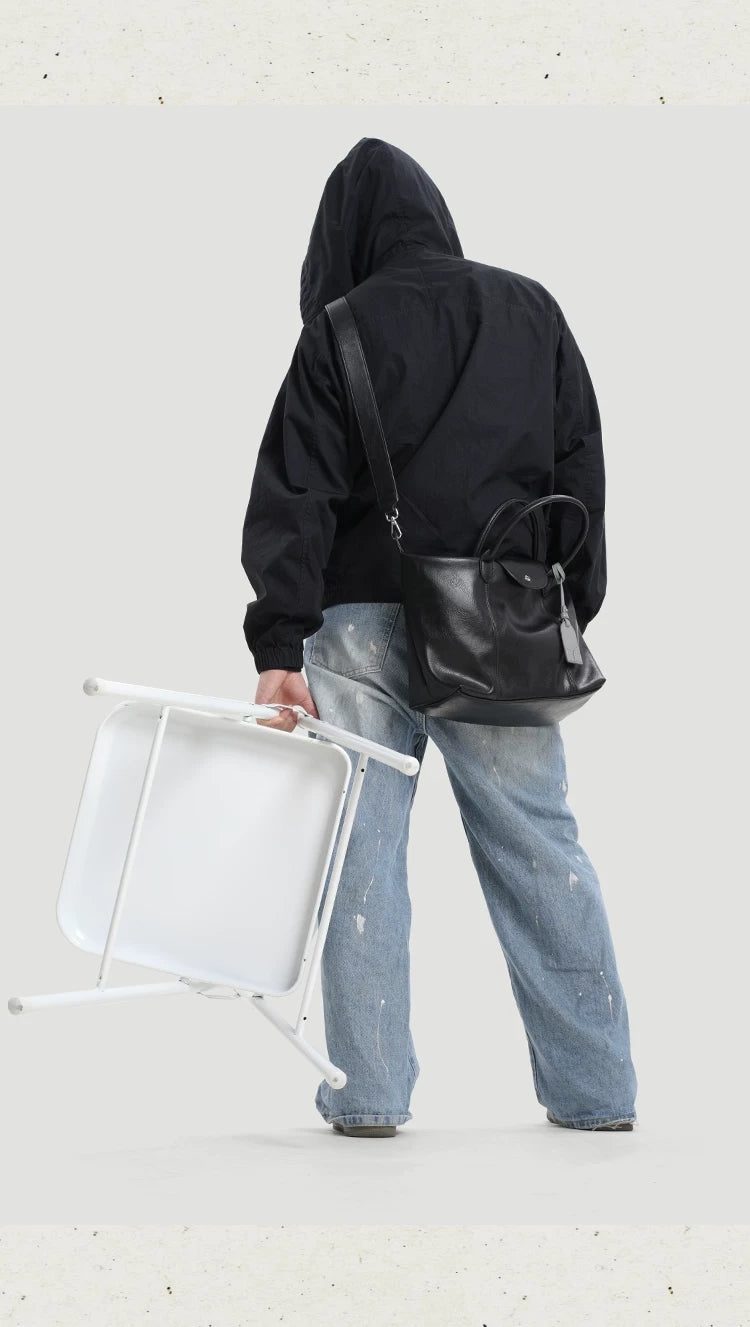 KoniKoni Leather Large Capacity Casual Messenger Bag