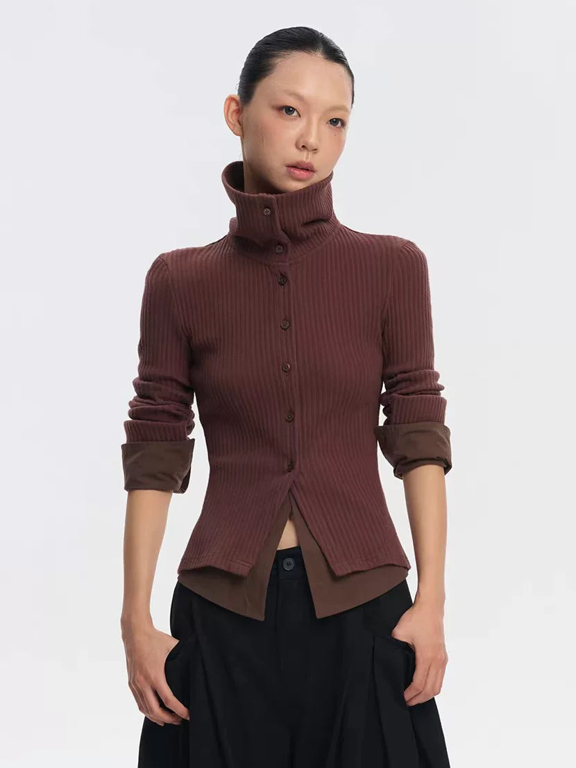 LINY LIBERTY Fake Two Pieces Waist Thin High Elastic Long Sleeves