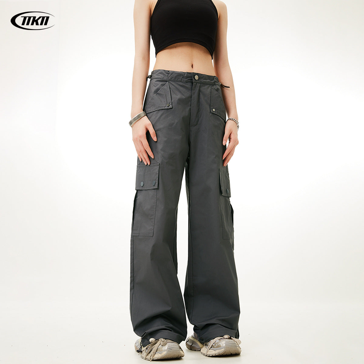 11KN gray Women Woven Waterproof Pants
