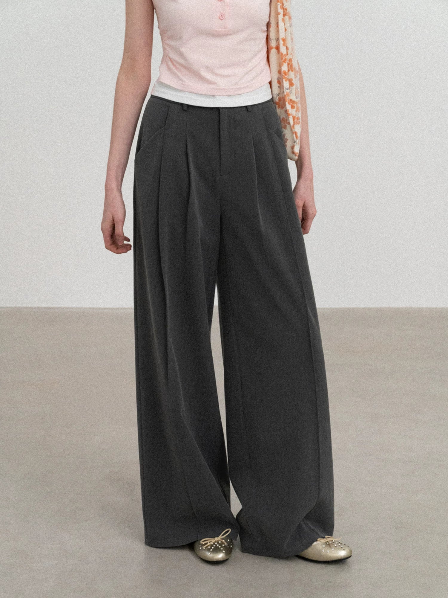 EGGKA Temperament Is High-quality Casual Wide-leg Pants