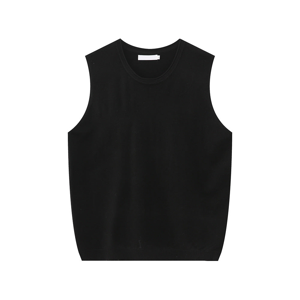 MTLCLOTHES Korean Round Neck Loose Sleeveless Knitted Vest