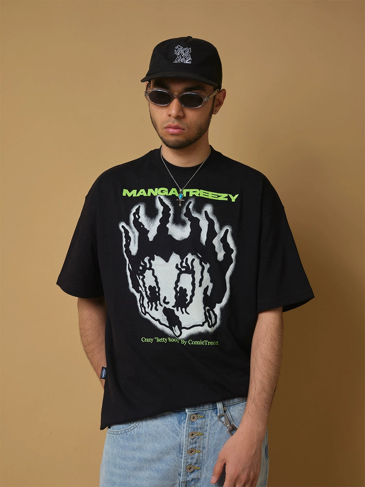 ComicTree C.t  Angry Betty Crew Neck Short Sleeve Tee