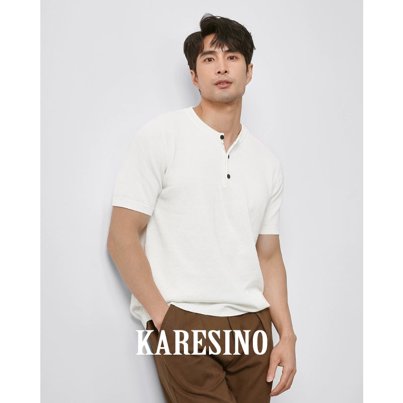 KARESINO Breathable Henry Collar Casual Tee