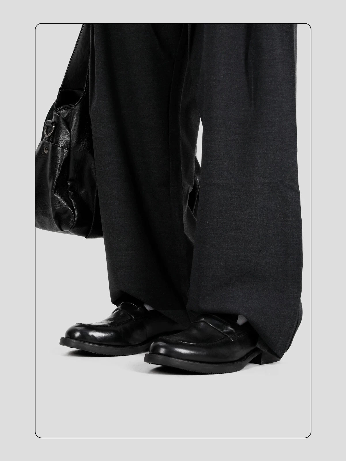 HANQIAORJI Washed Old Horse Leather One-pedal Loafers