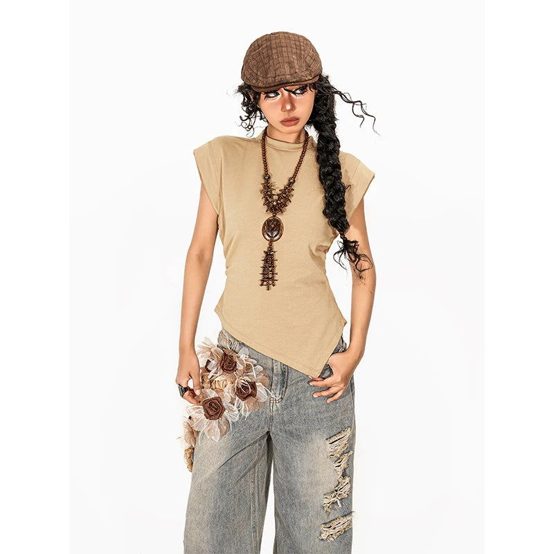 Arielink Irregular Vest Sleeveless Tee