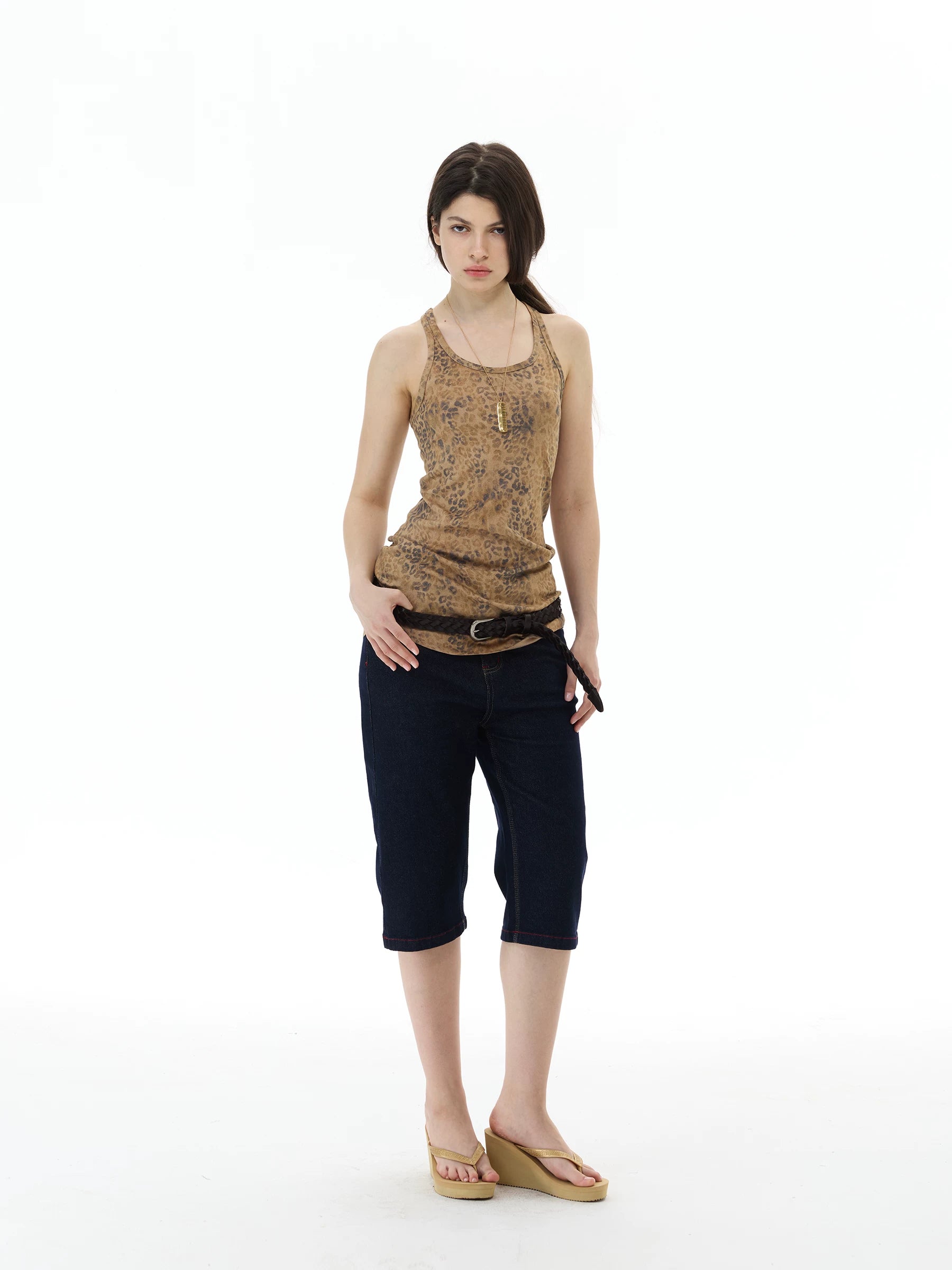 WLNEXT Retro Leopard Print Vest
