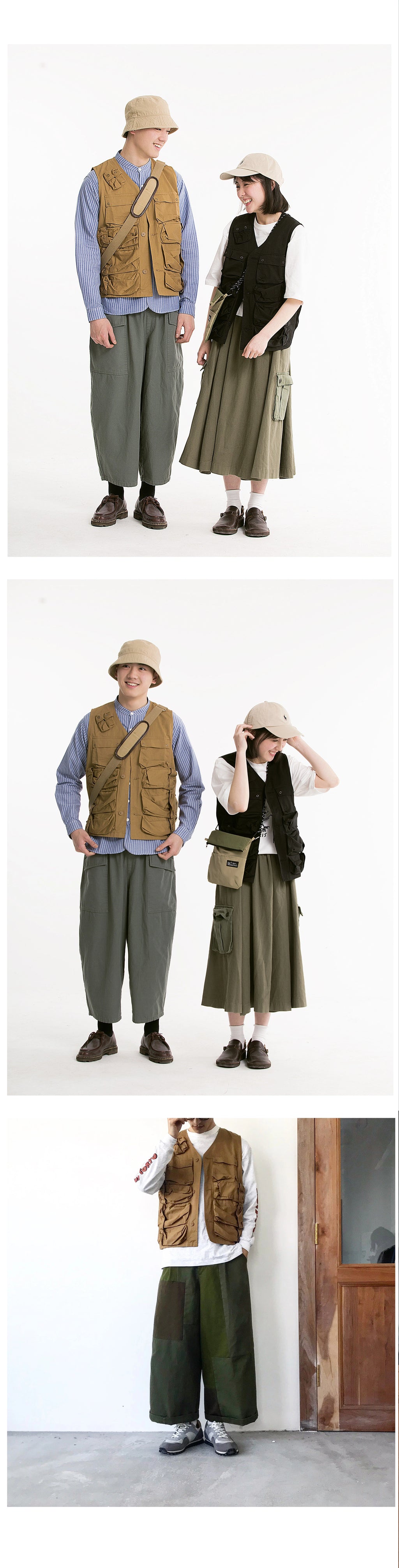 Anniehall Multi-Bag Outdoor Lace-Up Vest