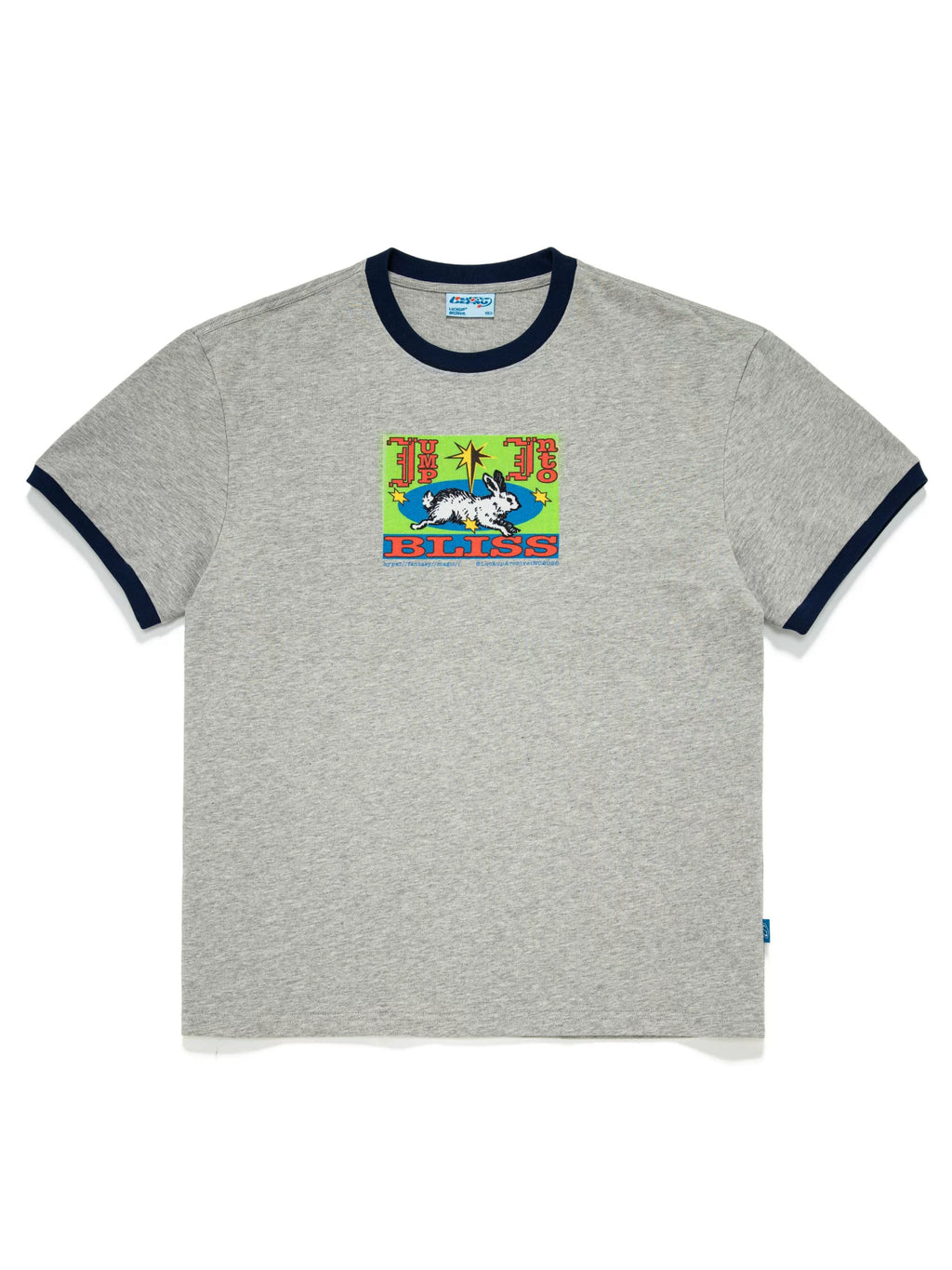 LUCKUP Retro Contrasting Collar Crew Neck Casual Tee