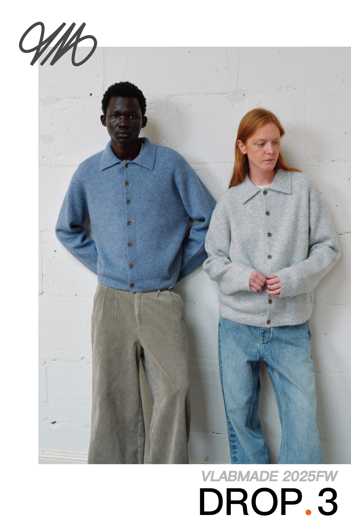 VLABMADE Simple Contrasting Button-down Knitted Cardigan