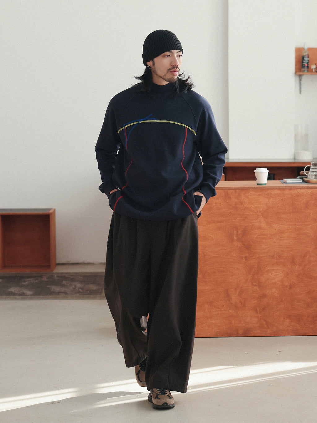 NOEARS Japanese Retro Semi-turtleneck Long Sleeves