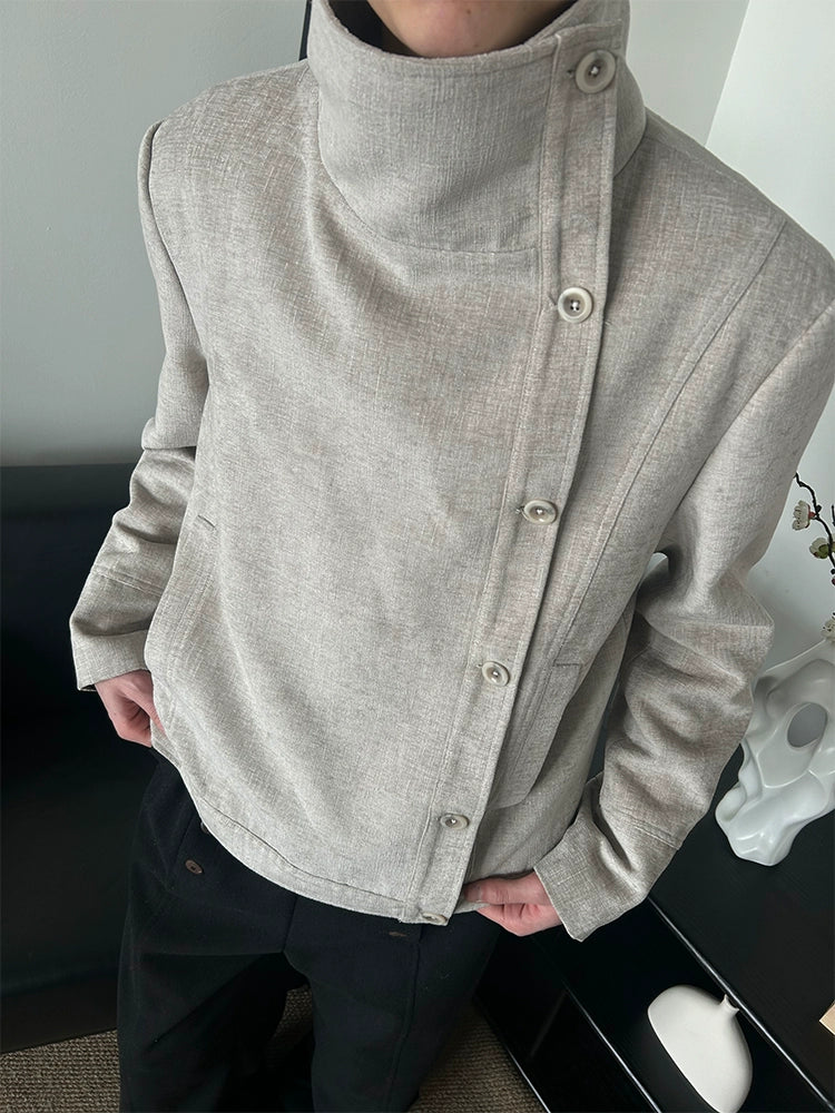 KREATE Irregular Vintage Stand-Up Collar Shoulder Jacket