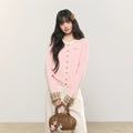 Umoumo Versatile Plaid Stitched Knitted Sweater