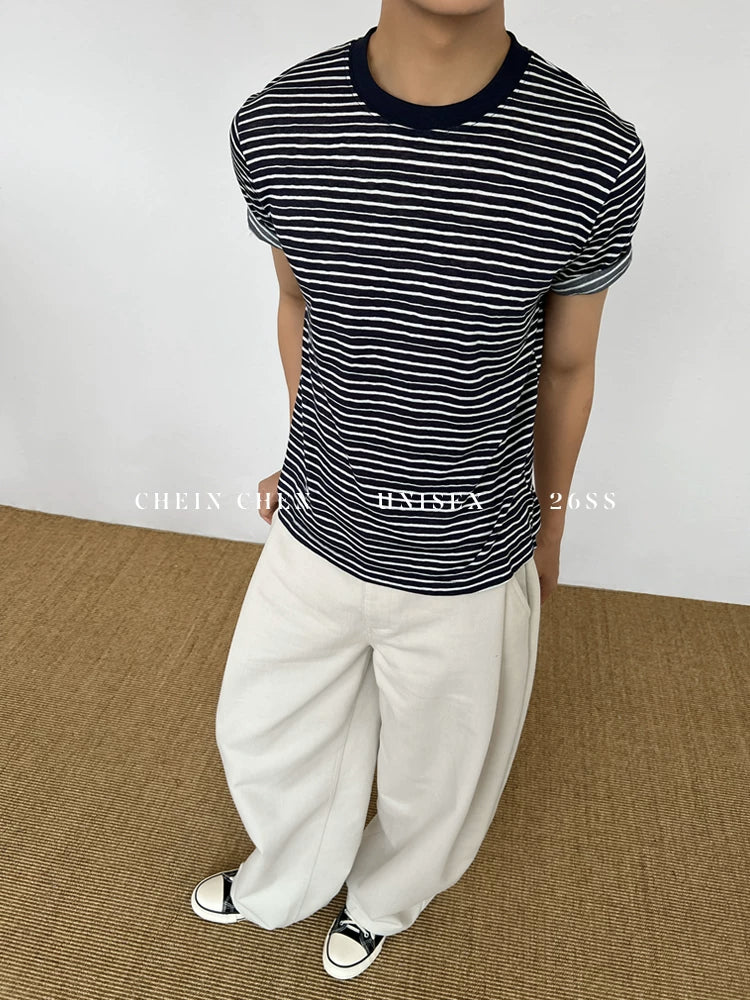 Chein Skin-friendly and Breathable Simple Crew Neck Tee
