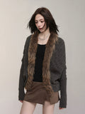 KDASE Mink-neck Knitted Cardigan