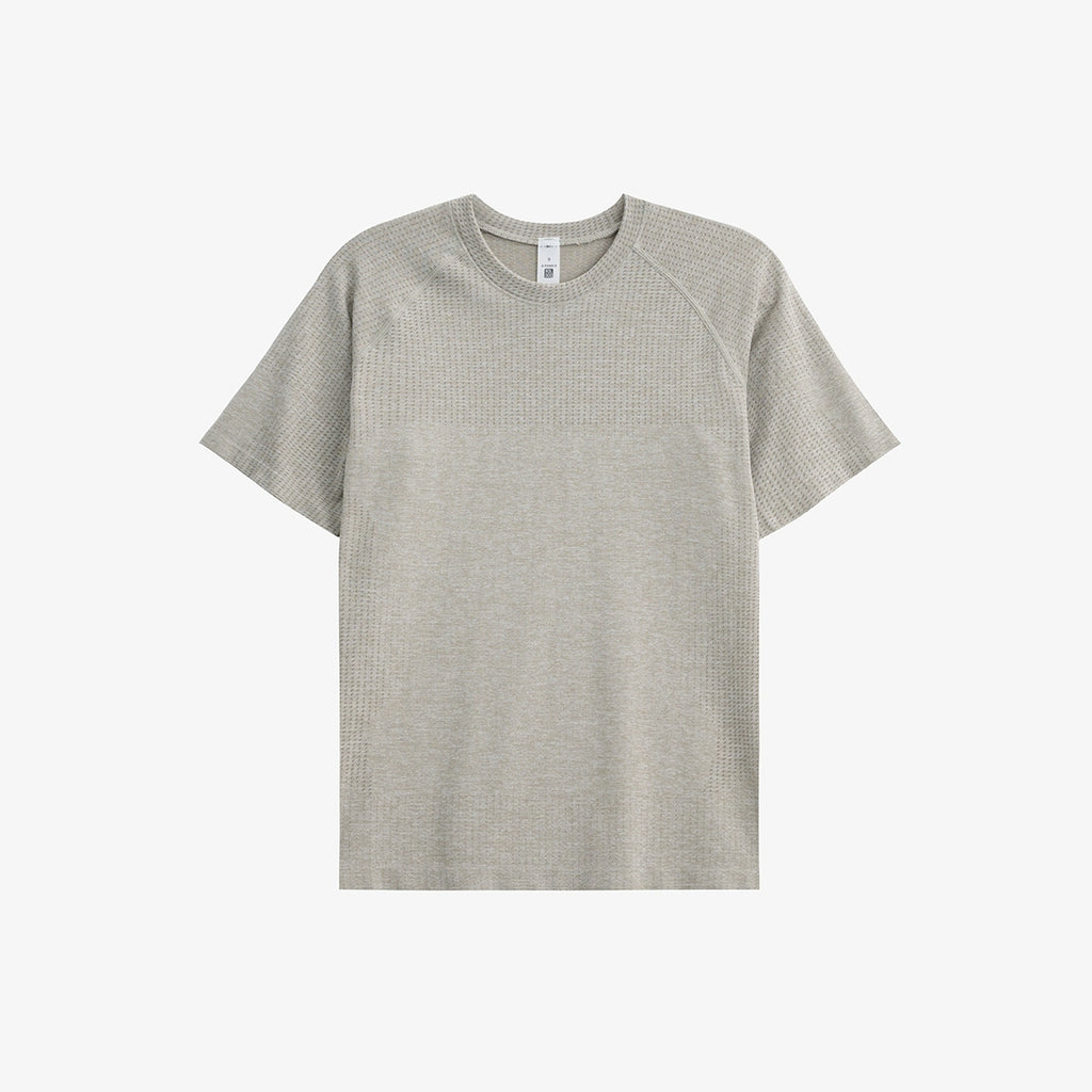 NO LOGO Quick Drying Seamless Jacquard Fitness Slim Tee