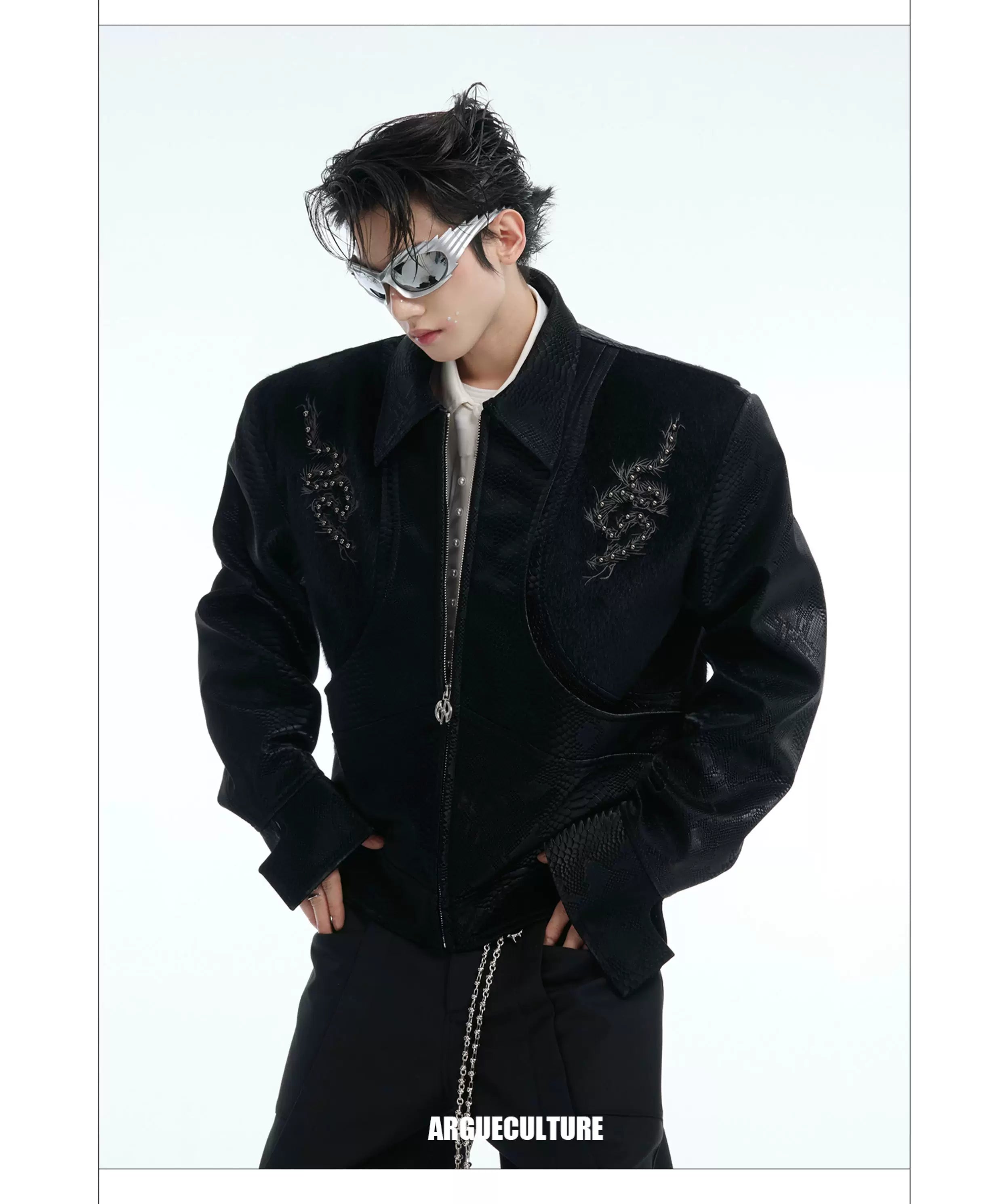 ArguECulturE Embroidered Leather Jacket