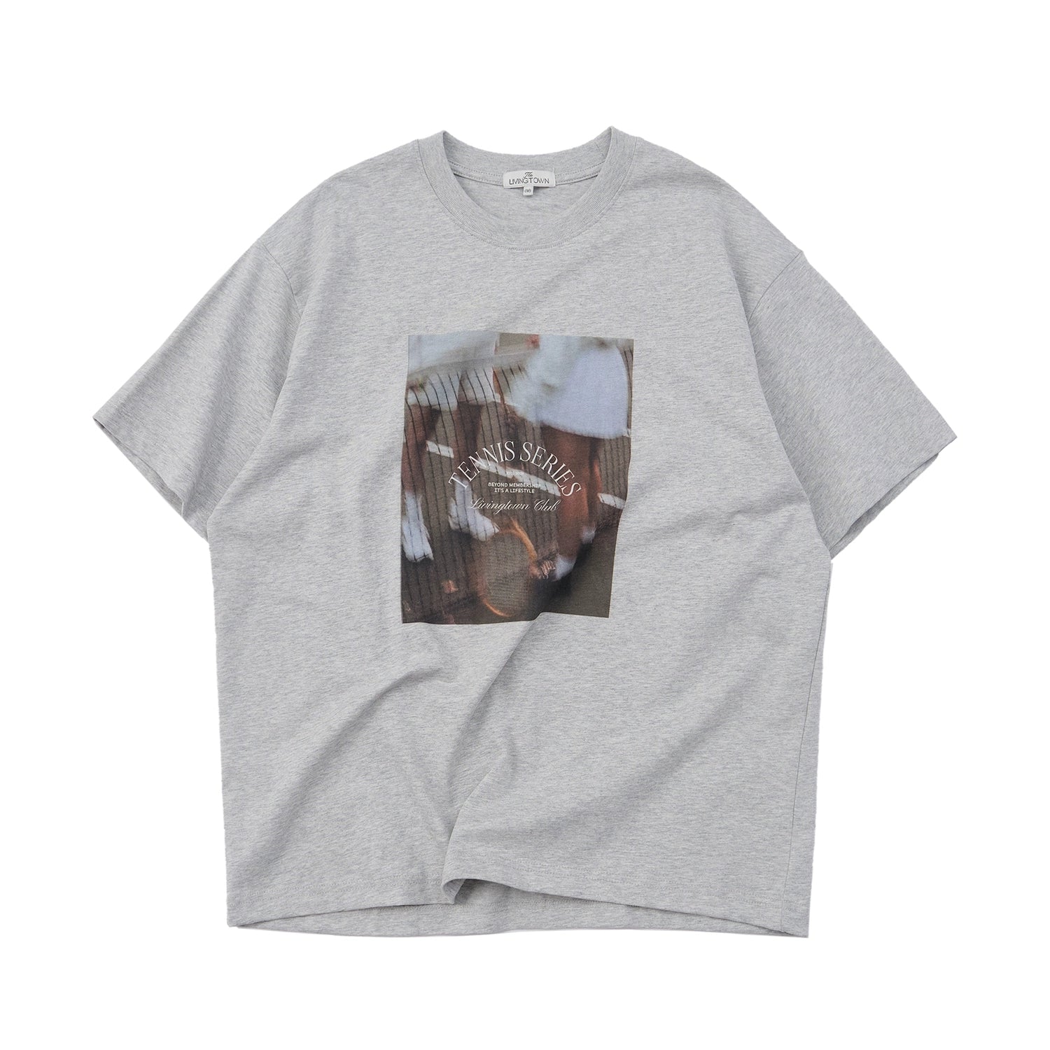 LIVINGTOWN Retro Tennis Theme Print Versatile tee