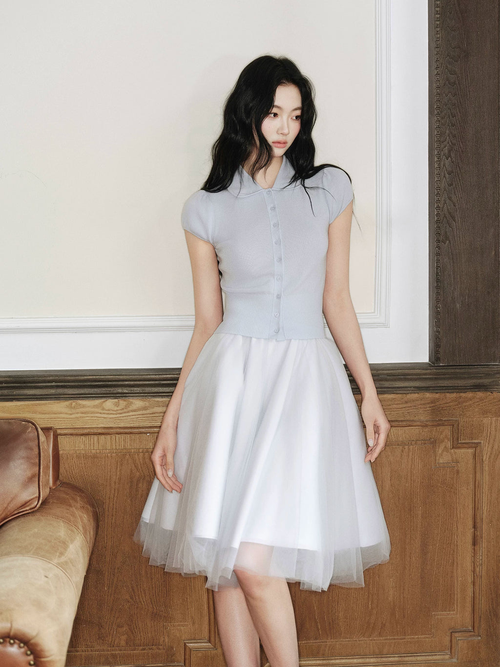 Avenement Mesh Waist Thin Versatile Skirt