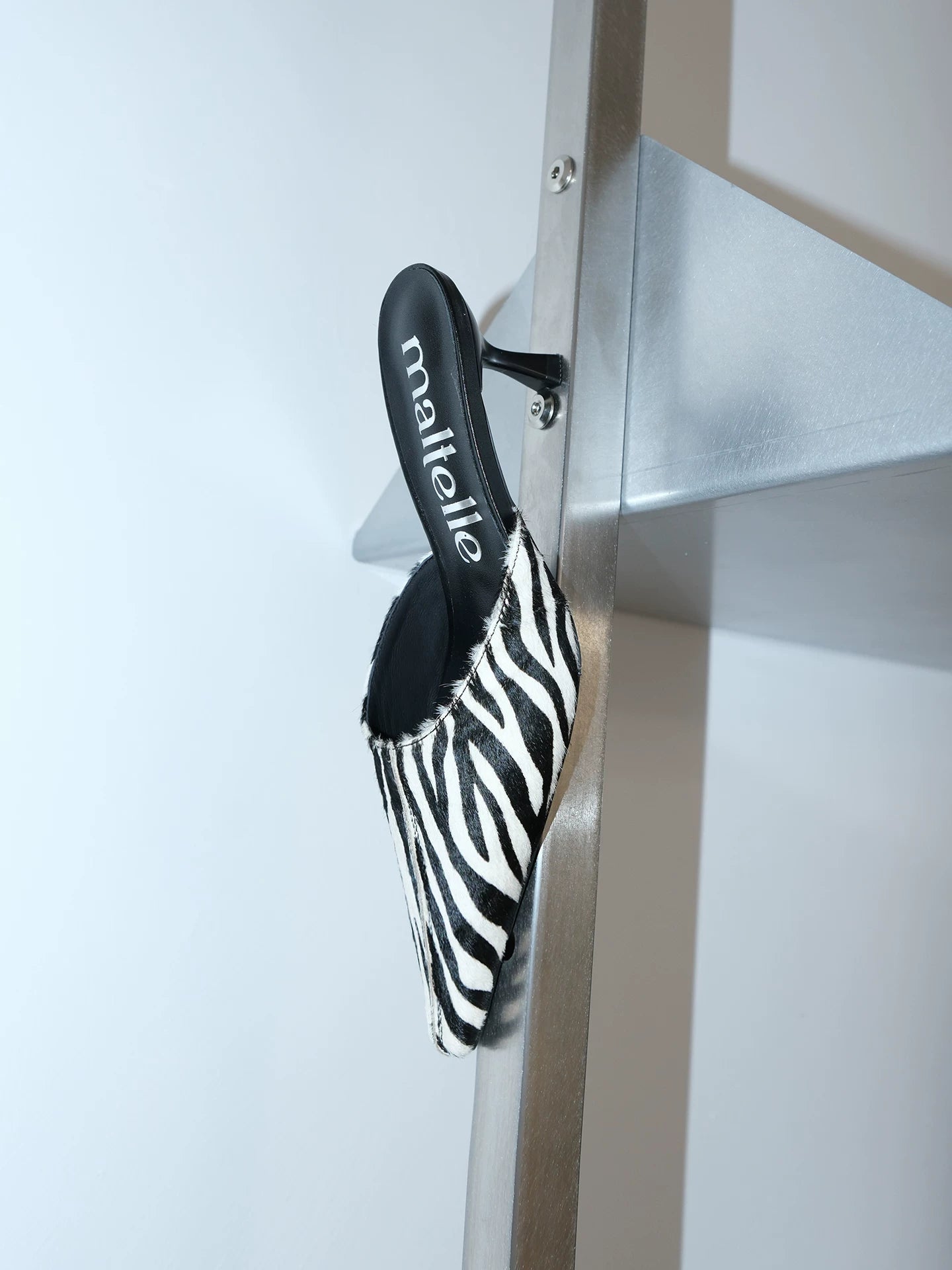 Maltelle Pointed Irregular Zebra Heels