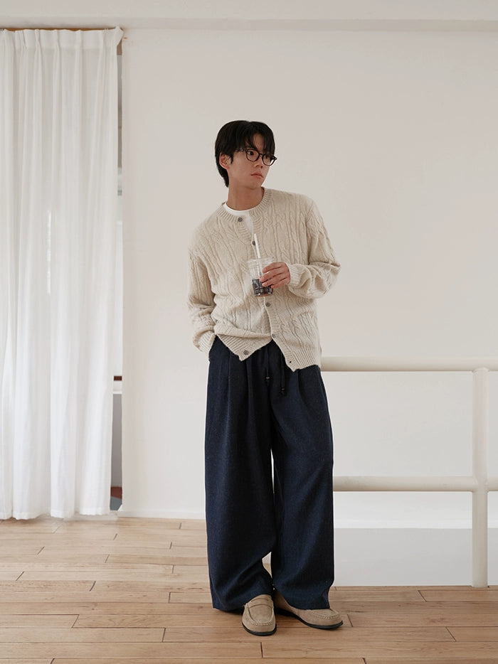CARPEM Thin Twist Simple Knitted Cardigan Sweater