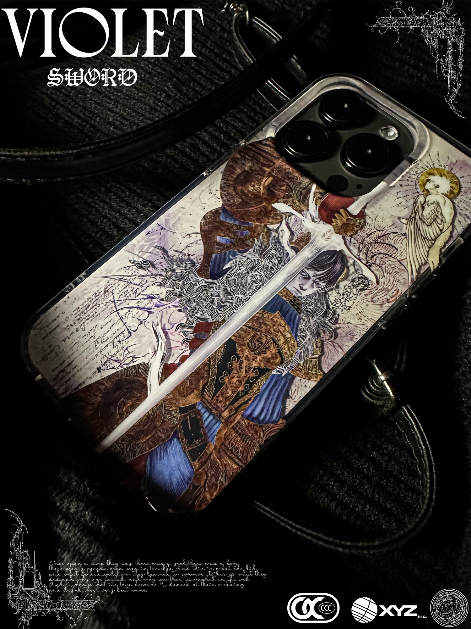 Violet "SWORD" IMD double-layer printing splicing iPhone Case