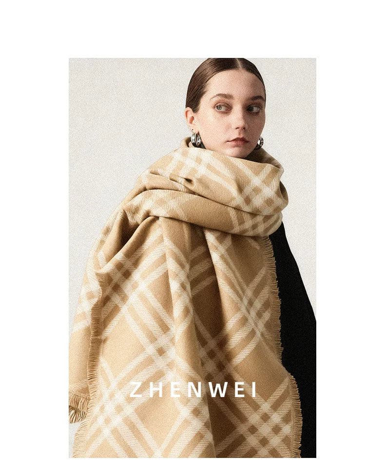 ZHENWEI Widened Large Shawl Plaid Scarf
