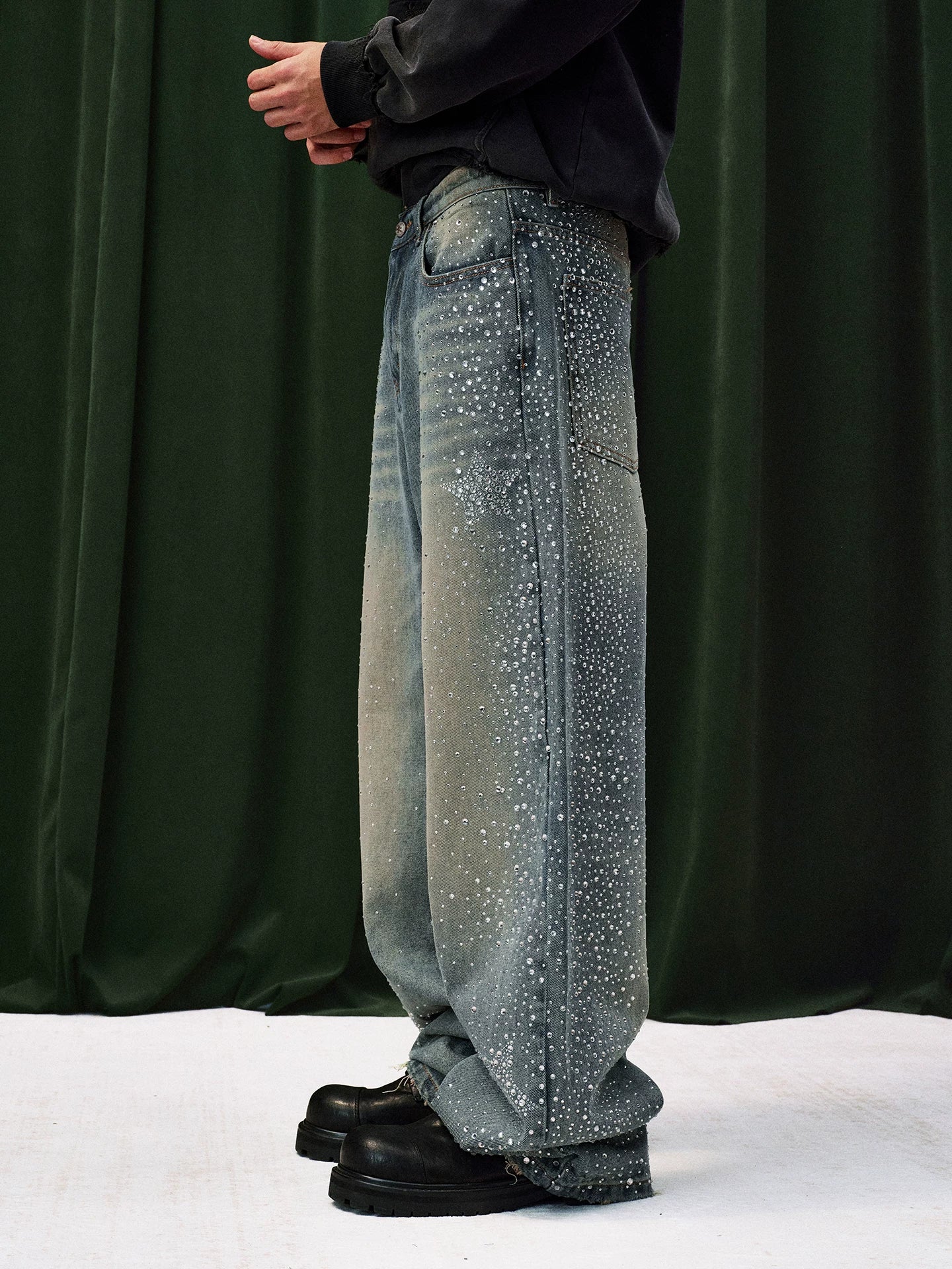 YADcrew Hot Diamond Wide Leg Jeans