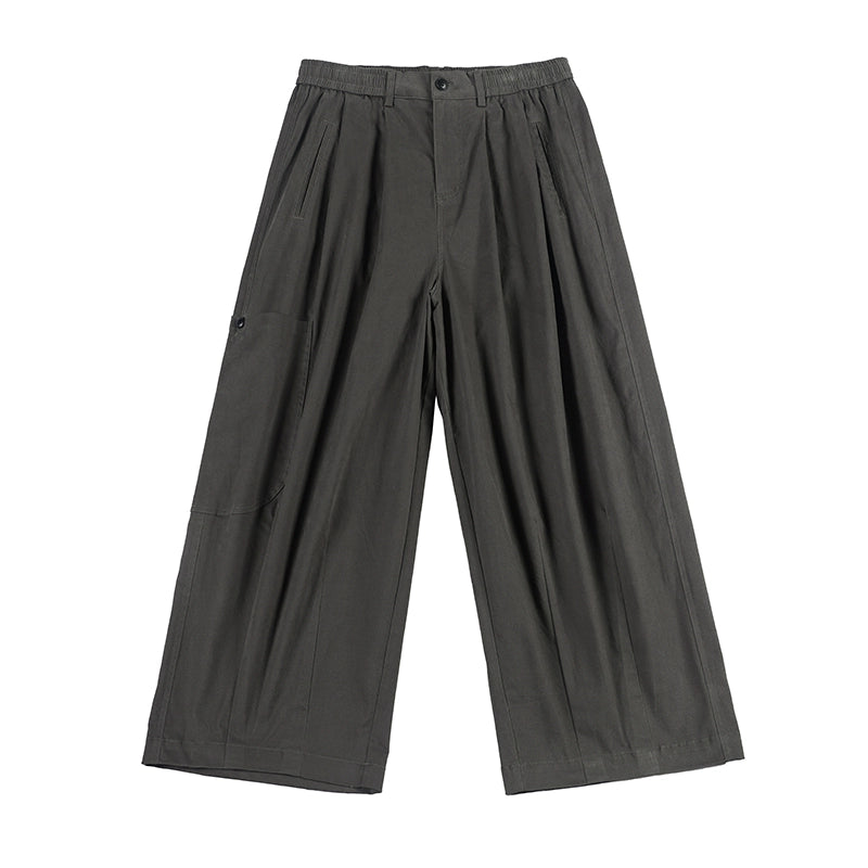 NOEARS Loose Straight Elastic Waist Slacks