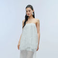 J TheChosen Pleated Sequined Streamer Lace Mesh Skirt Set