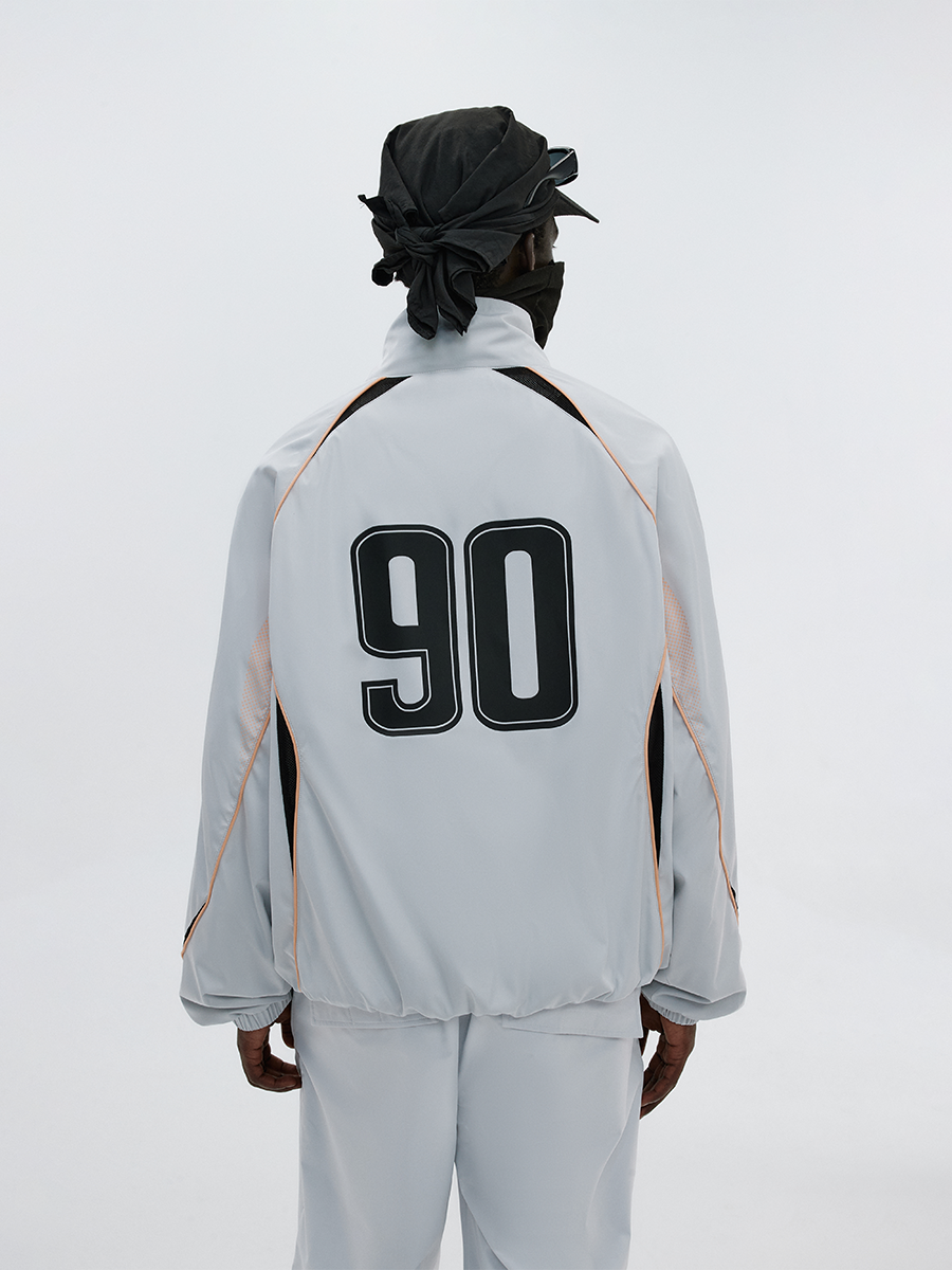 ATRY Windproof Contrasting Print Stitched Blazer